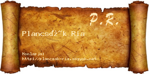 Plancsák Ria névjegykártya